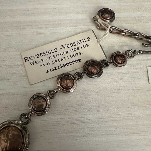 Vintage NEW Reversible Silver & Copper Liz Claiborne Heavy Necklace Bracelet Set - Picture 6 of 10